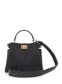Fendi Women 'Mini Peekaboo' Black Handbag With Twist Lock In Leather Woman