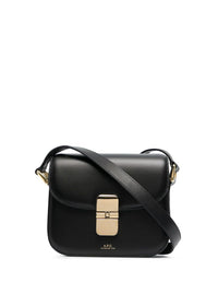 A.P.C. A.P.C. Women 'Grace' Black Mini Crossbody Bag With Adjustable Strap And Logo Lettering Imprinted On The Front In Leather For Women