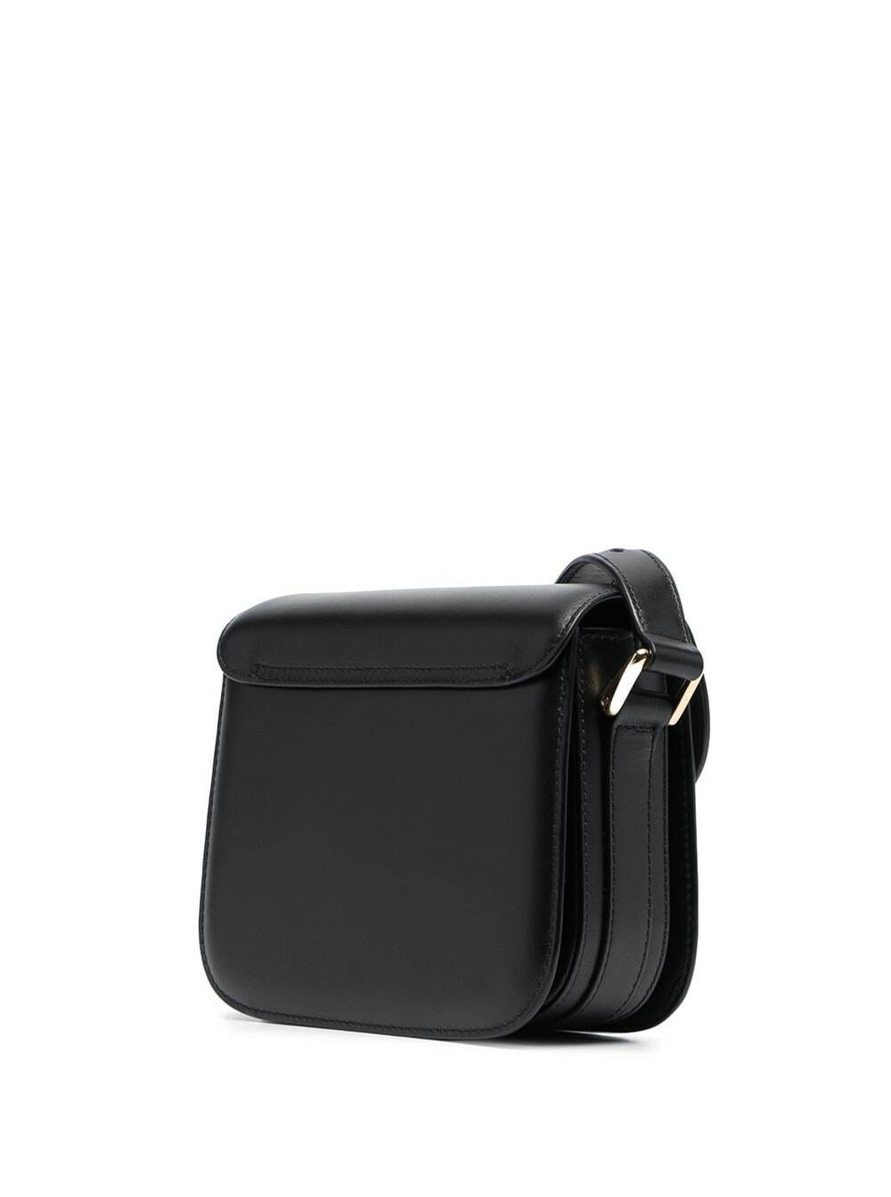 A.P.C. A.P.C. Women 'Grace' Black Mini Crossbody Bag With Adjustable Strap And Logo Lettering Imprinted On The Front In Leather For Women
