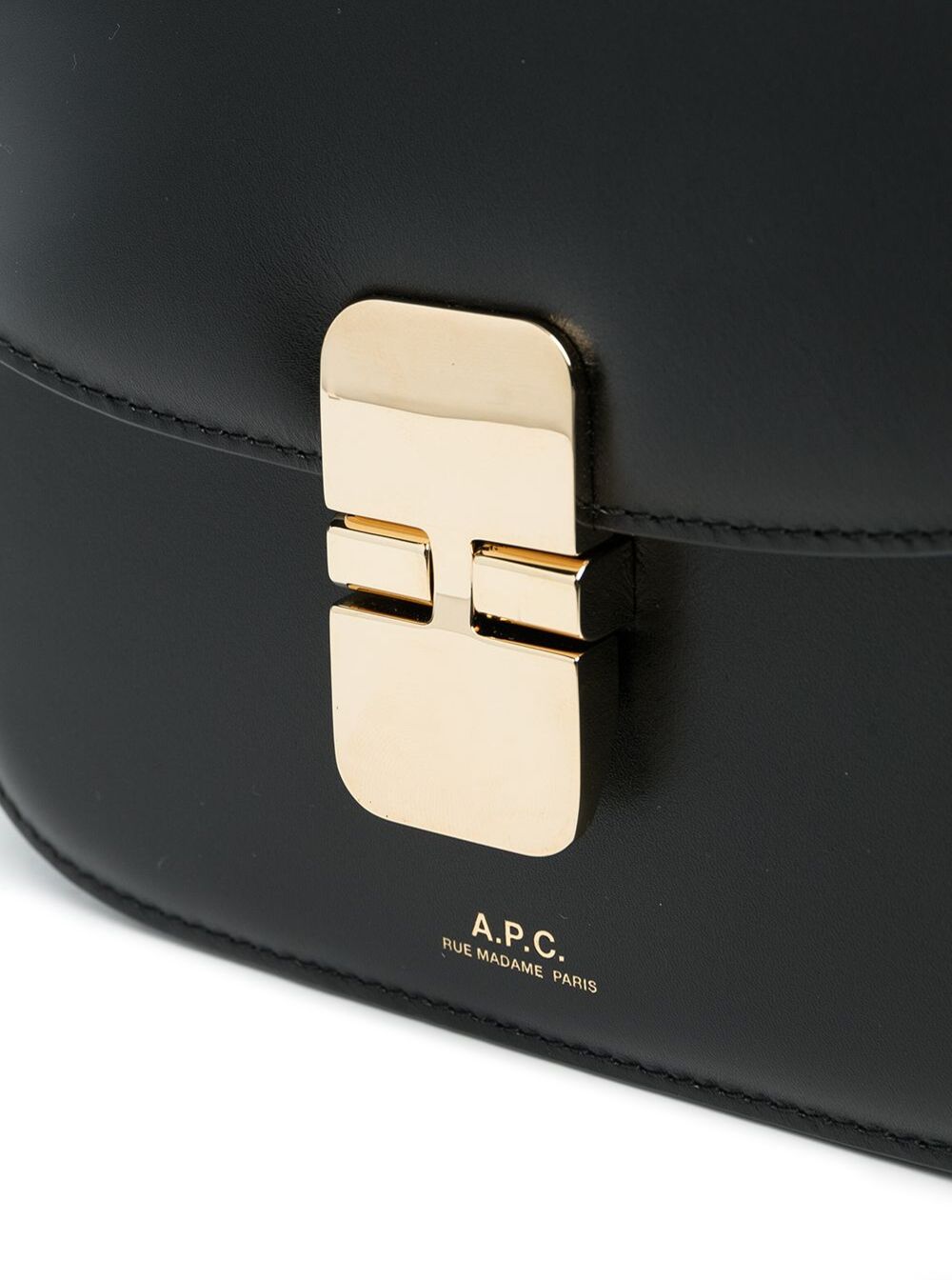 A.P.C. A.P.C. Women 'Grace' Black Mini Crossbody Bag With Adjustable Strap And Logo Lettering Imprinted On The Front In Leather For Women