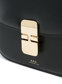 A.P.C. A.P.C. Women 'Grace' Black Mini Crossbody Bag With Adjustable Strap And Logo Lettering Imprinted On The Front In Leather For Women