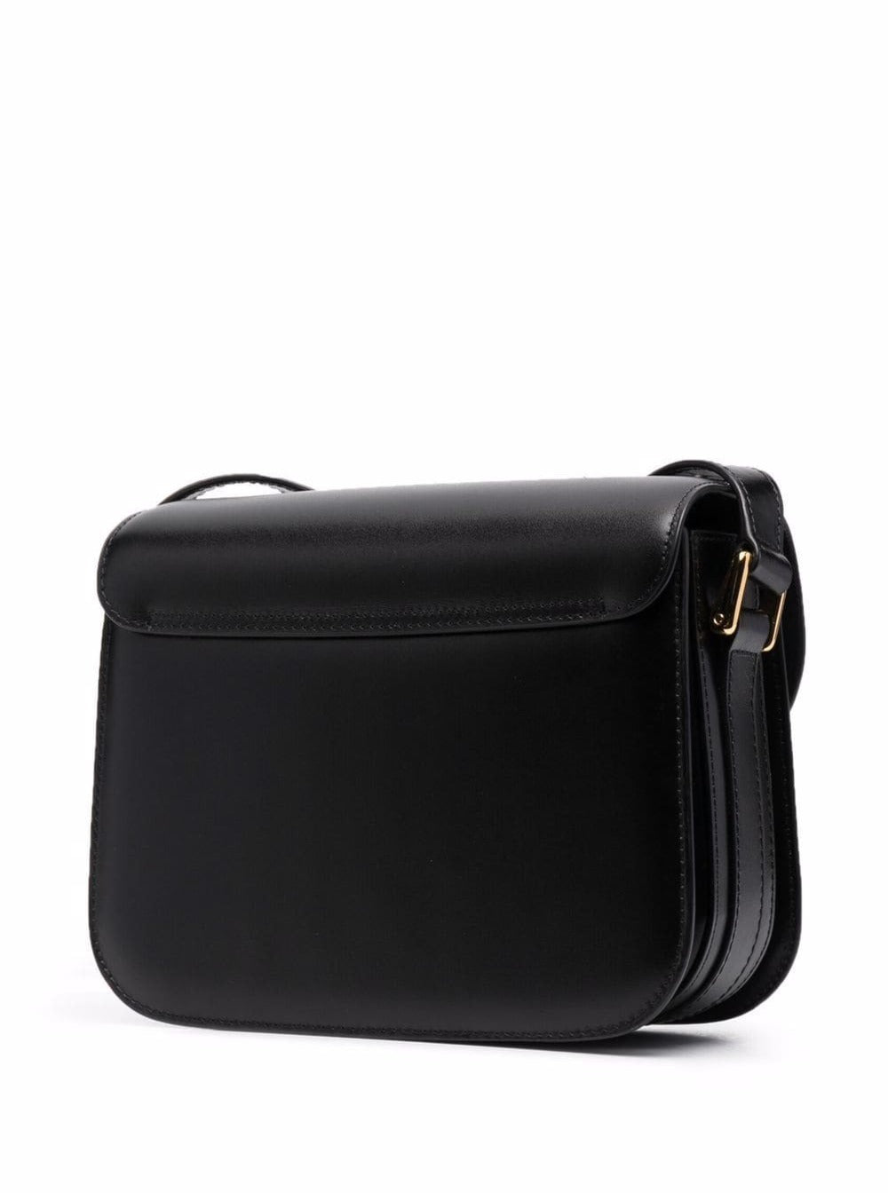 A.P.C. A.P.C. Women 'Grace' Black Small Crossbody Bag With Adjustable Strap And Logo Lettering Imprinted On The Front In Leather For Women