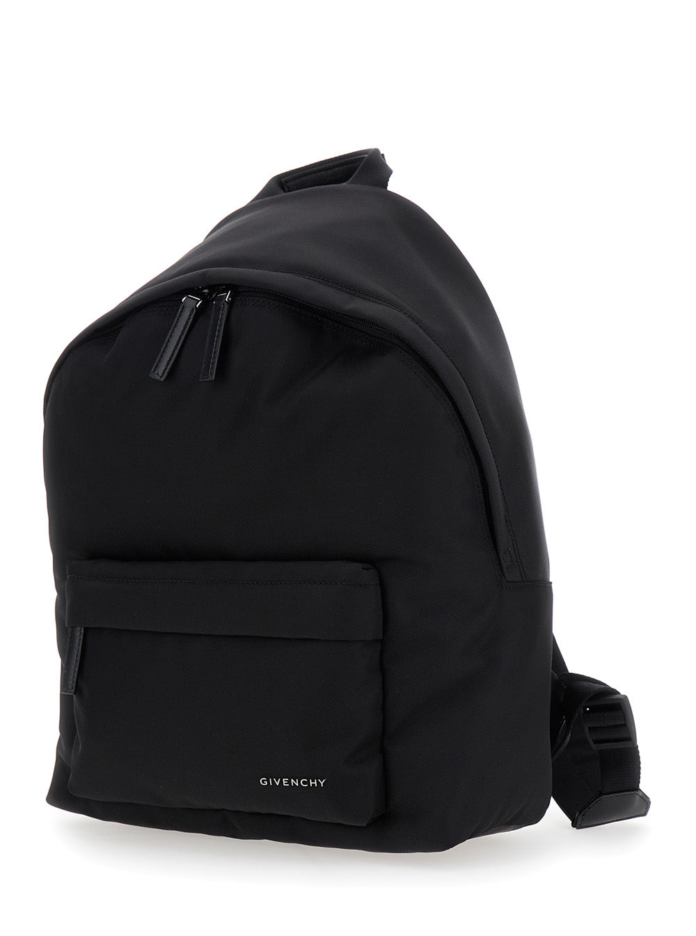 Givenchy Men Black Backpack With Adjustable Straps And Logo On The Front In Tech Fabric For Men
