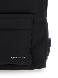 Givenchy Men Black Backpack With Adjustable Straps And Logo On The Front In Tech Fabric For Men
