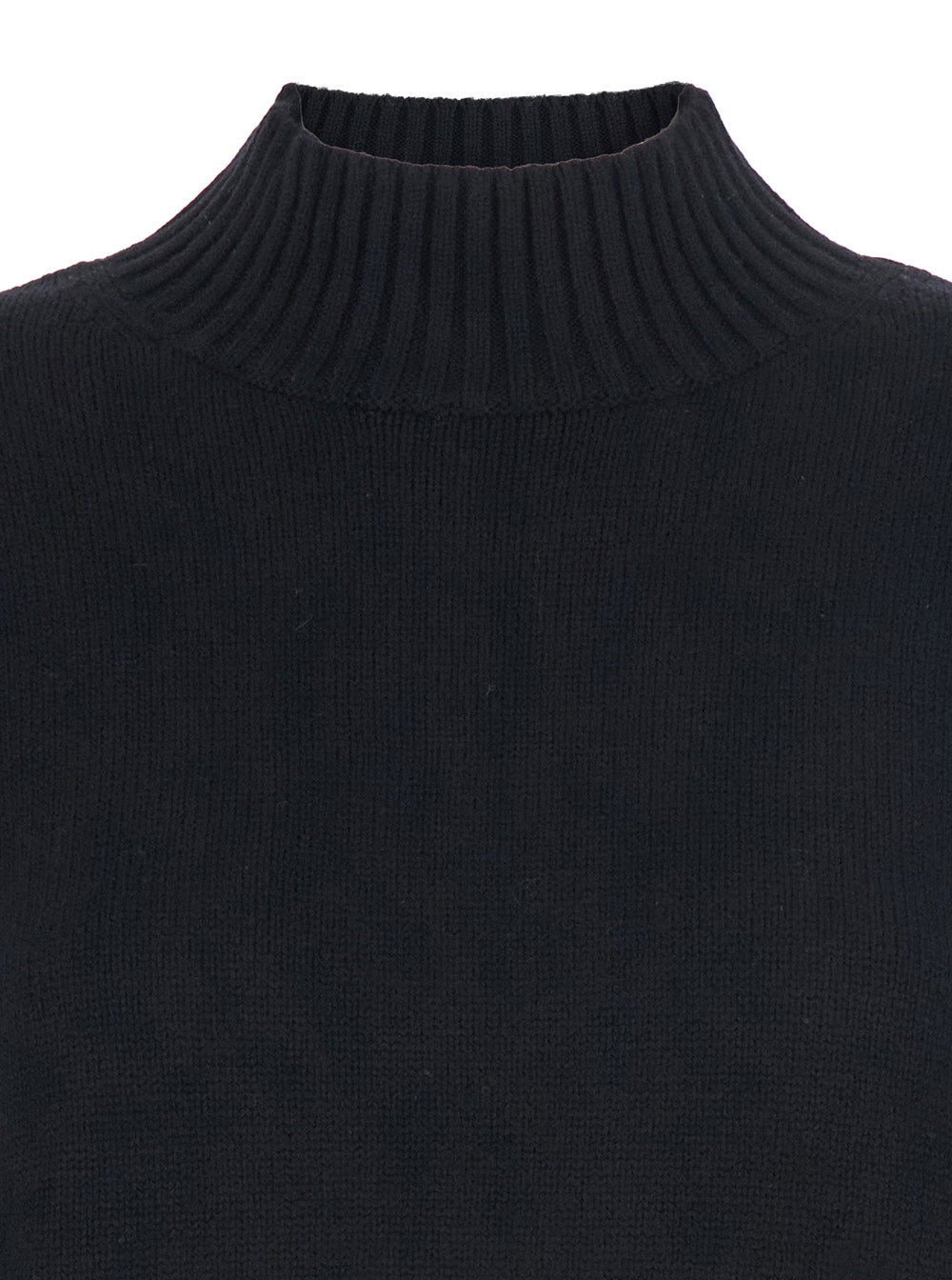 Leplain Women Black Turtleneck Sweater With Dropped Shoulder In Cashmere Woman