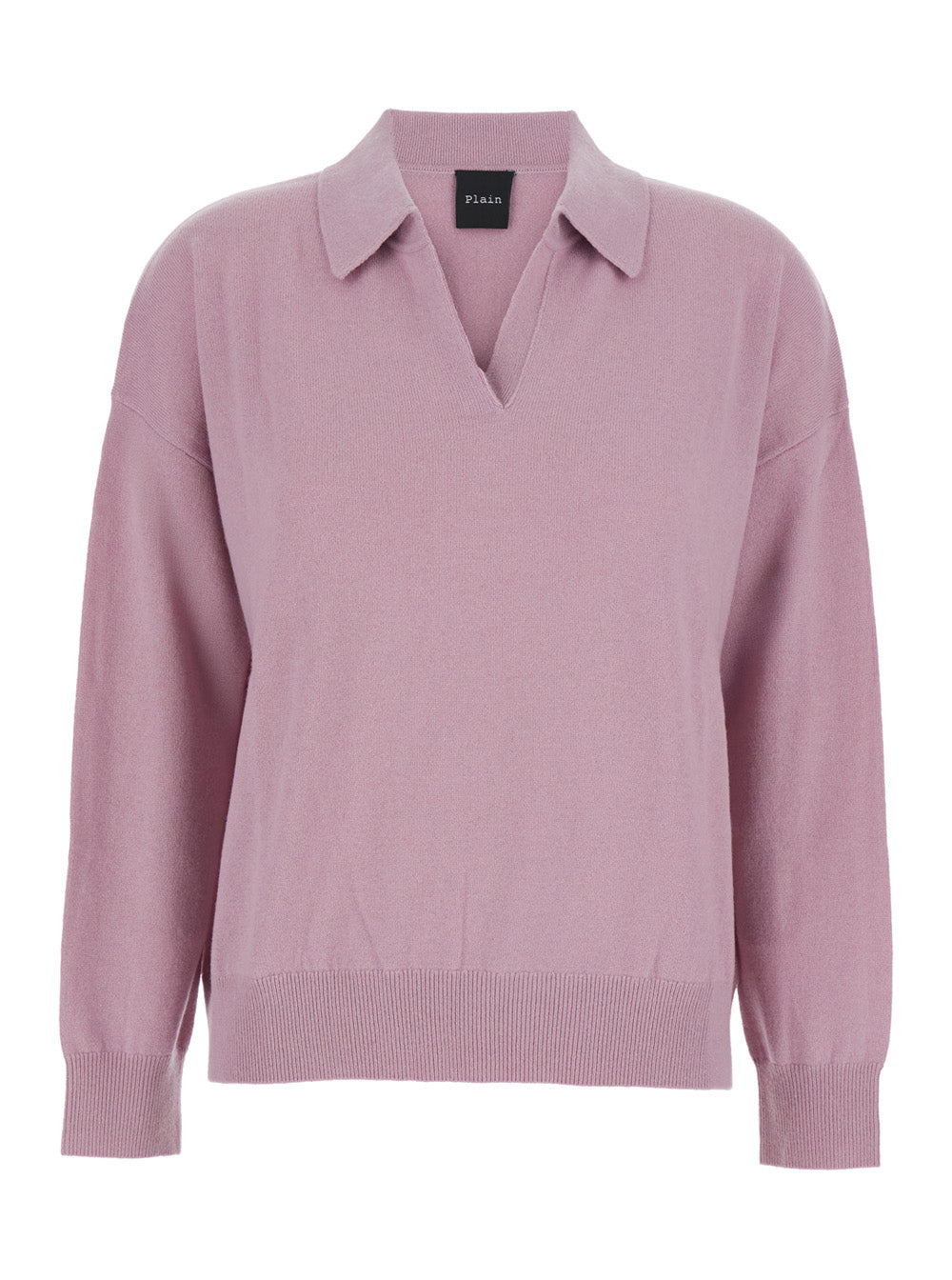 Leplain Women Pnik Sweater With Polo-Style Collar And V-Neck In Cashmere Woman