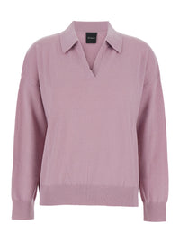 Leplain Women Pnik Sweater With Polo-Style Collar And V-Neck In Cashmere Woman