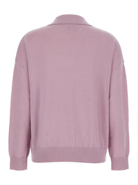 Leplain Women Pnik Sweater With Polo-Style Collar And V-Neck In Cashmere Woman