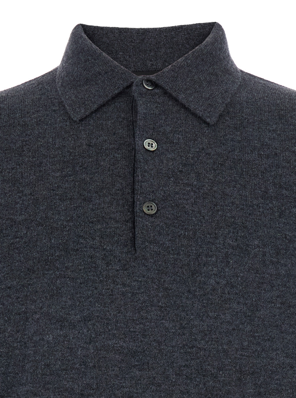 Leplain Men Grey Sweater With Polo Shirt Style Collar And Long Sleeves In Wool Blend Man