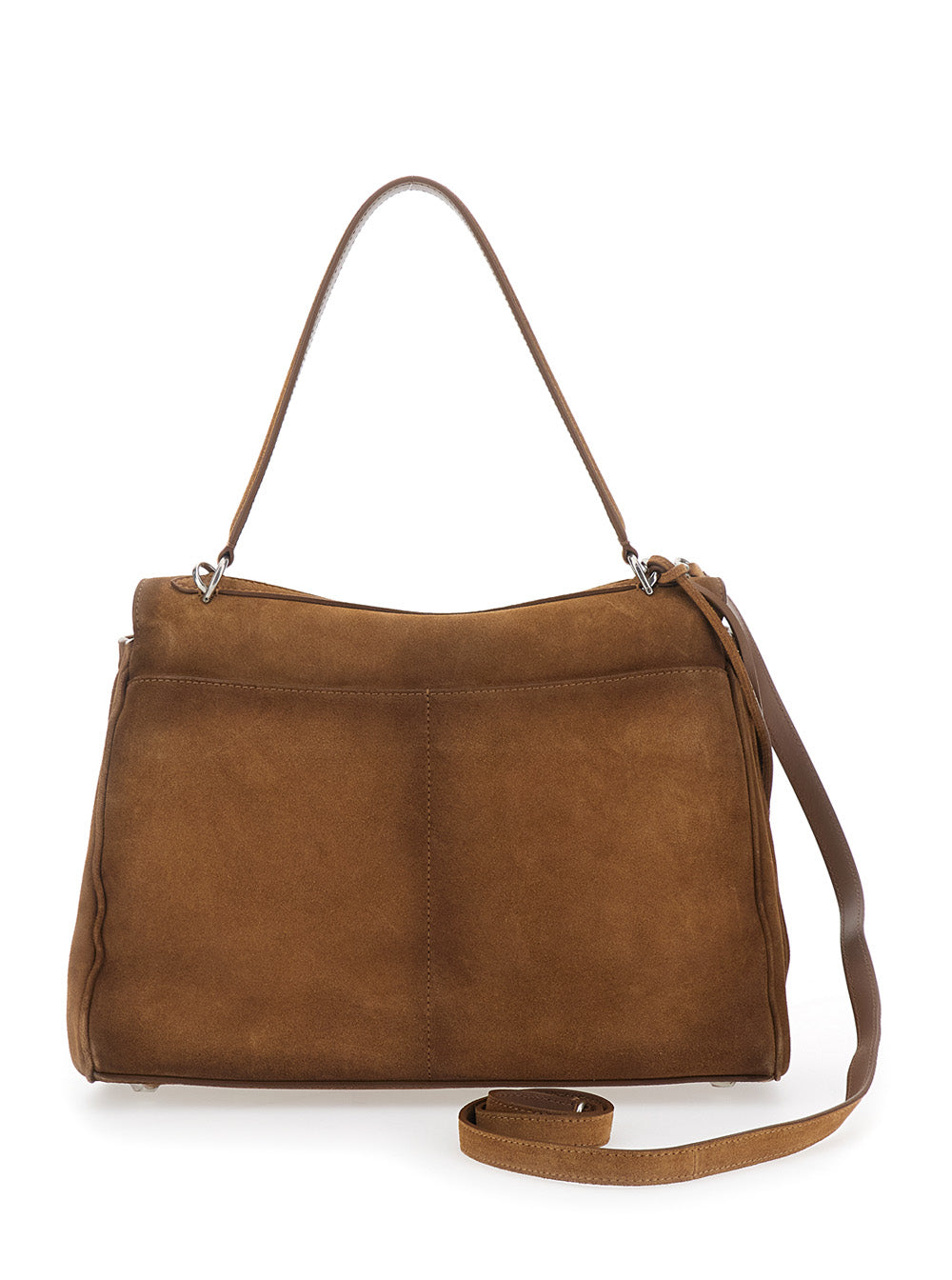 Balenciaga Women Shoulder Bag 'Rodeo Media' With Removable Strap In Brown Suede For Women
