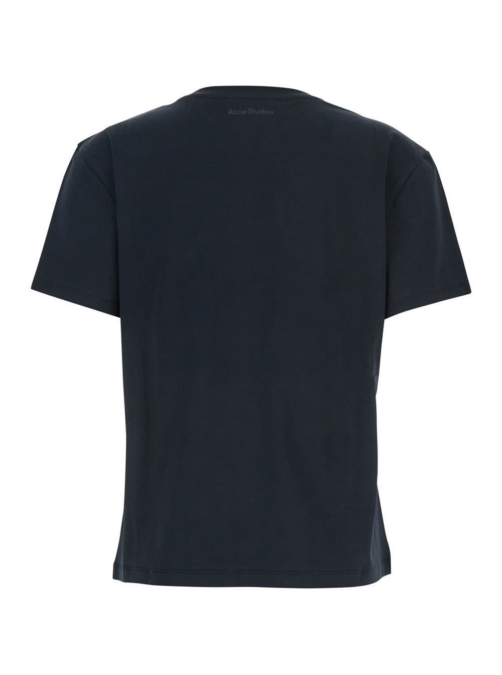 Acne Studios Women Black T-Shirt With Tone-On-Tone Logo Patch On The Front In Women's Cotton