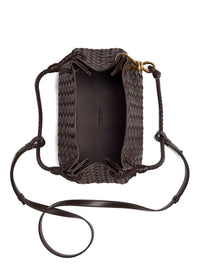 Bottega Veneta Women 'Parachutte' Brown Shoulder Bag With Knot Detail And Intreccio Motif In Leather For Women