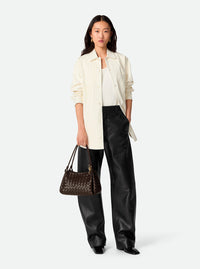Bottega Veneta Women 'Parachutte' Brown Shoulder Bag With Knot Detail And Intreccio Motif In Leather For Women