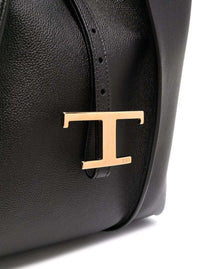 TOD'S Tod's Women Tote Bag With T Timeless Pendant In Black Leather For Women