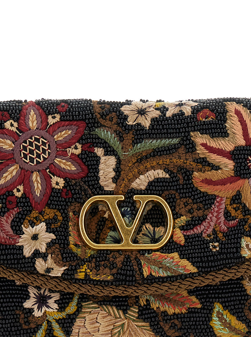 VALENTINO GARAVANI Valentino Garavani Women Shoulder Bag With Vlogo Plaque On The Front And Multicolor Floral Embroidery For Women