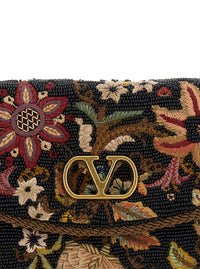 VALENTINO GARAVANI Valentino Garavani Women Shoulder Bag With Vlogo Plaque On The Front And Multicolor Floral Embroidery For Women