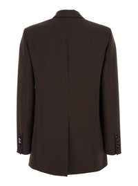 Leplain Women Brown Double-Breasted Jacket With Peak Revers In Wool Blend Woman