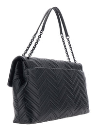Gucci Women Black Crossbody Bag With Sliding Chain Strap And Gg Closure On Front In Leather For Women