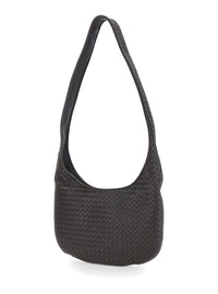 Bottega Veneta Men Brown Crossbody Bag With Top Zip Closure And Intreccio Motif In Leather For Men