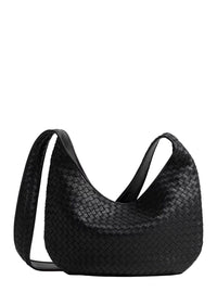 Bottega Veneta Men Bottega Shoulder Bag With Top Zip Closure And Black Leather Intreccio Motif For Men