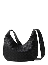 Bottega Veneta Men Bottega Shoulder Bag With Top Zip Closure And Black Leather Intreccio Motif For Men