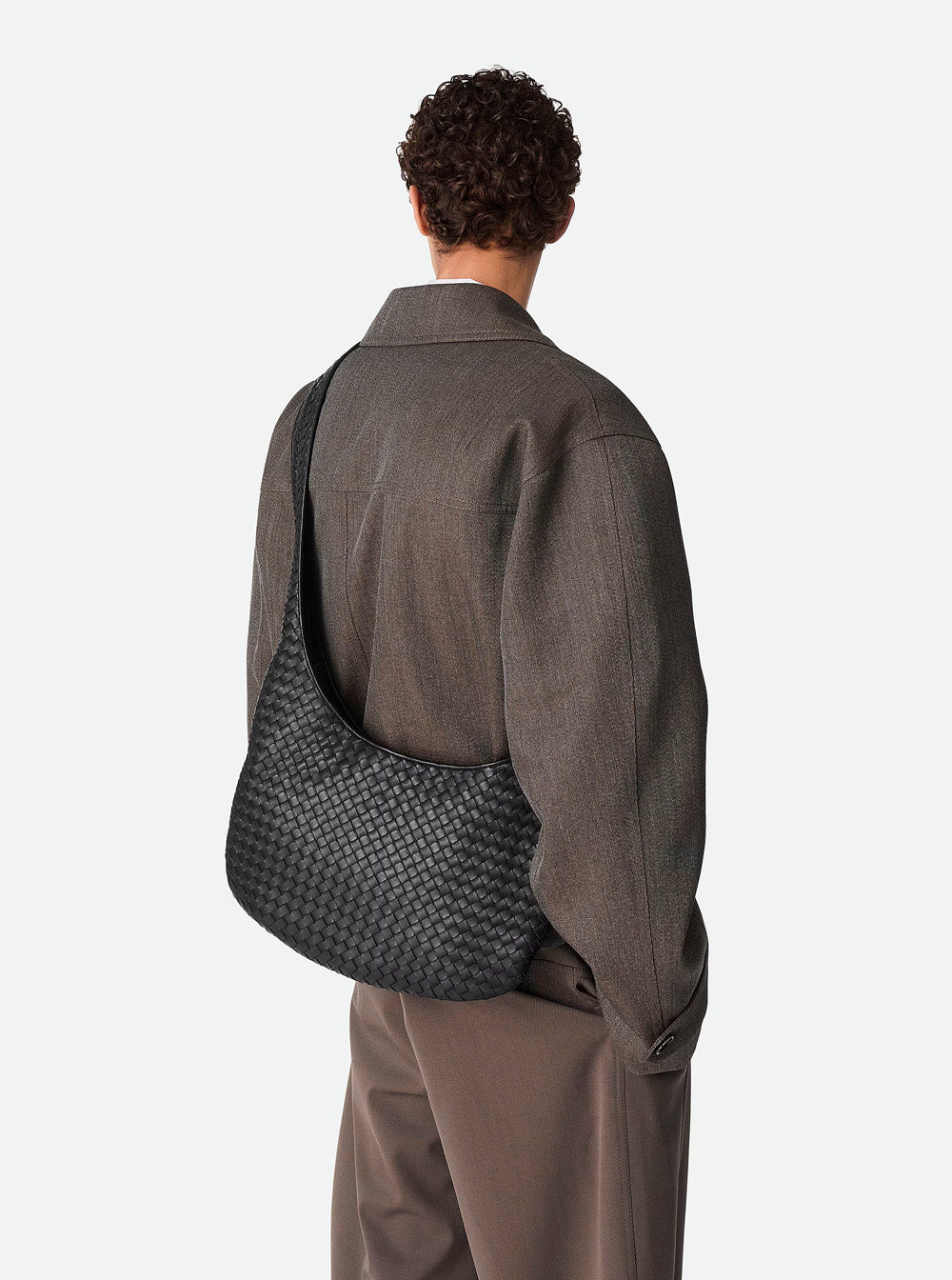 Bottega Veneta Men Bottega Shoulder Bag With Top Zip Closure And
