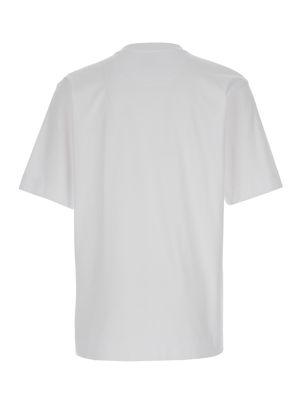 Fendi Men White T-Shirt With Logo Print On The Front In Men's Cotton
