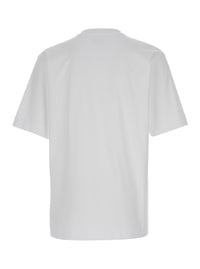 Fendi Men White T-Shirt With Logo Print On The Front In Men's Cotton