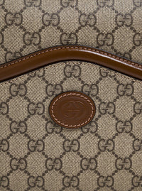 Gucci Men "Gg Supreme" Beige Crossbody Bag With Logo Patch On Front