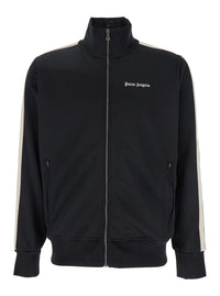 Palm Angels Men Men's Black 'Classic Logo' Sweatshirt With Printed Logo On Front In Tech Fabric
