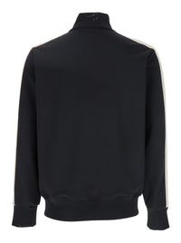 Palm Angels Men Men's Black 'Classic Logo' Sweatshirt With Printed Logo On Front In Tech Fabric