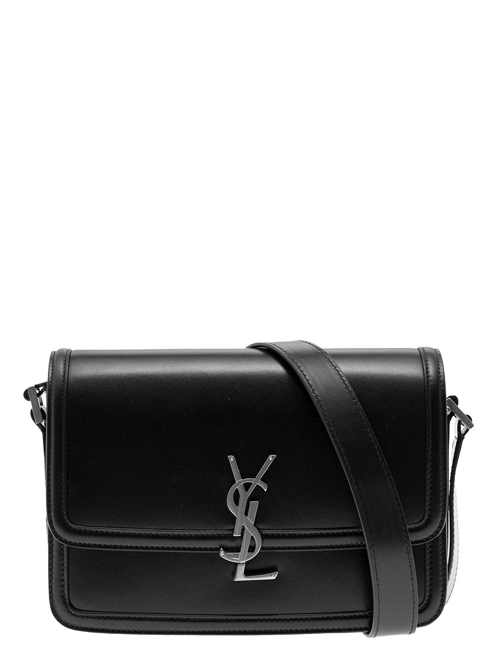 SAINT LAURENT Saint Laurent Men 'Cassandre' Black Messenger Bag With Cassandre Detail In Smooth Leather Men