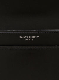 SAINT LAURENT Saint Laurent Men 'Cassandre' Black Messenger Bag With Cassandre Detail In Smooth Leather Men