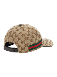 Gucci Men Beige Baseball Cap With Web Detail On The Side In Gg Canvas For Men