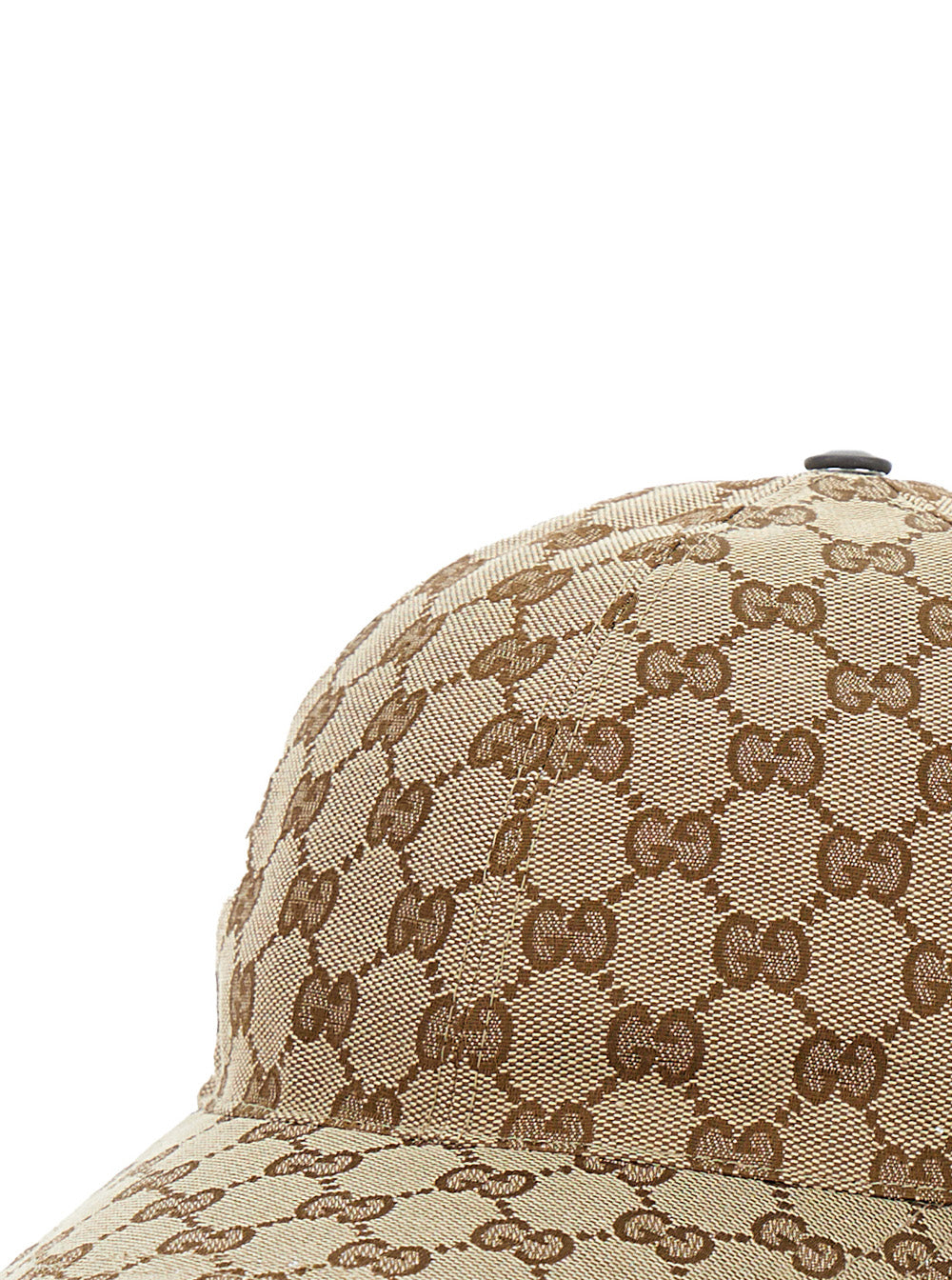 Gucci Men Beige Baseball Cap With Web Detail On The Side In Gg Canvas For Men