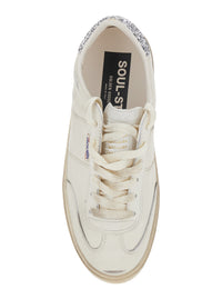 Golden Goose Women 'Soul-Star' White Low-Top Sneaker With Glitter Heel And Logo Lettering In Leather Woman
