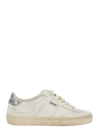 Golden Goose Women 'Soul-Star' White Low-Top Sneaker With Glitter Heel And Logo Lettering In Leather Woman