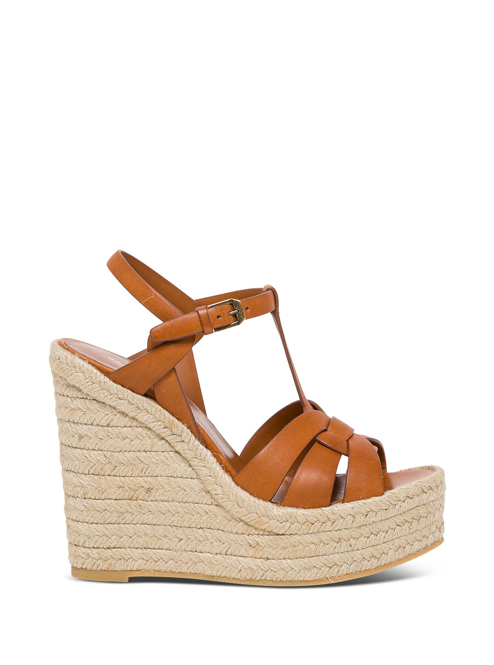 Saint Laurent Women 'Tribute' Brown Espadrilles In Leather Woman
