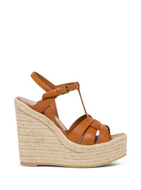 Saint Laurent Women 'Tribute' Brown Espadrilles In Leather Woman