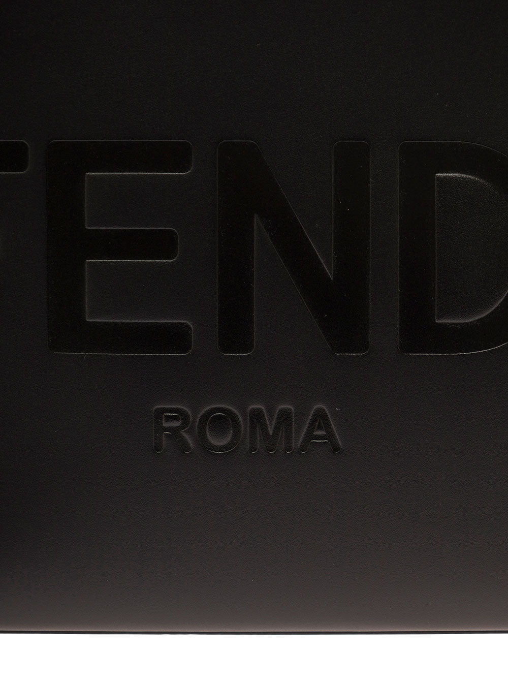 Fendi Women Tote Bag 'Sunshine Small' With Embossed Logo And Tortoiseshell Effect Handle In Black Leather For Women