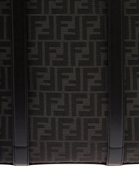Fendi Men Shopper In Tech Fabric Jacquard Ff Fendi Man