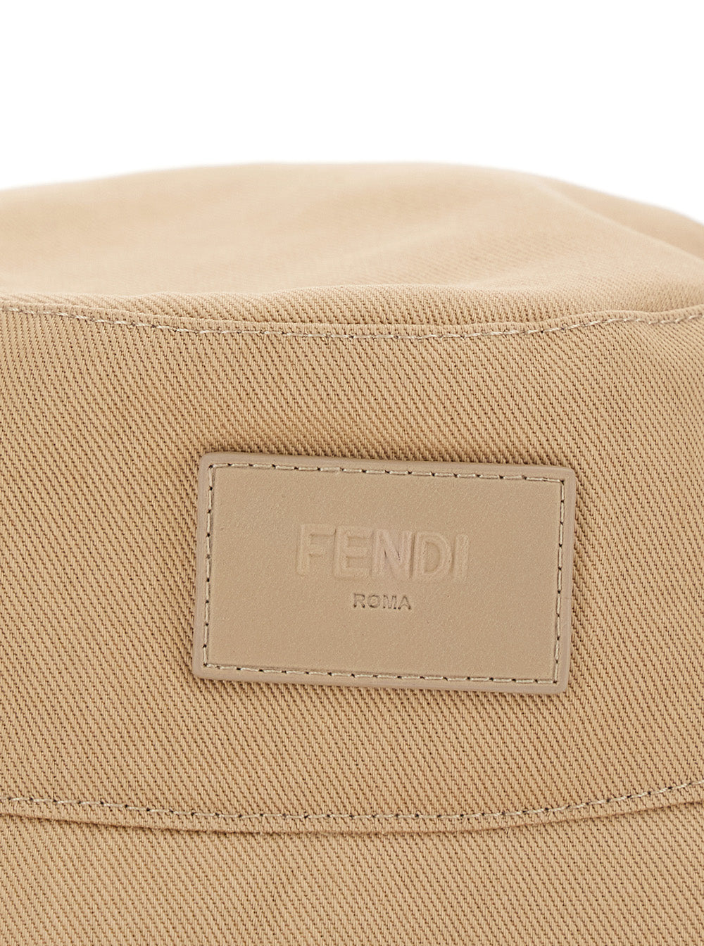 Fendi Men Fendi Beige Logo Embroidered Cotton Fisherman Hat For Men