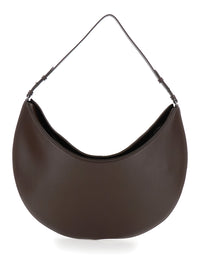 Jacquemus Women Brown Shoulder Bag 'Le Calisso Rond Large' With Adjustable Strap And Embossed Logo In Leather For Women