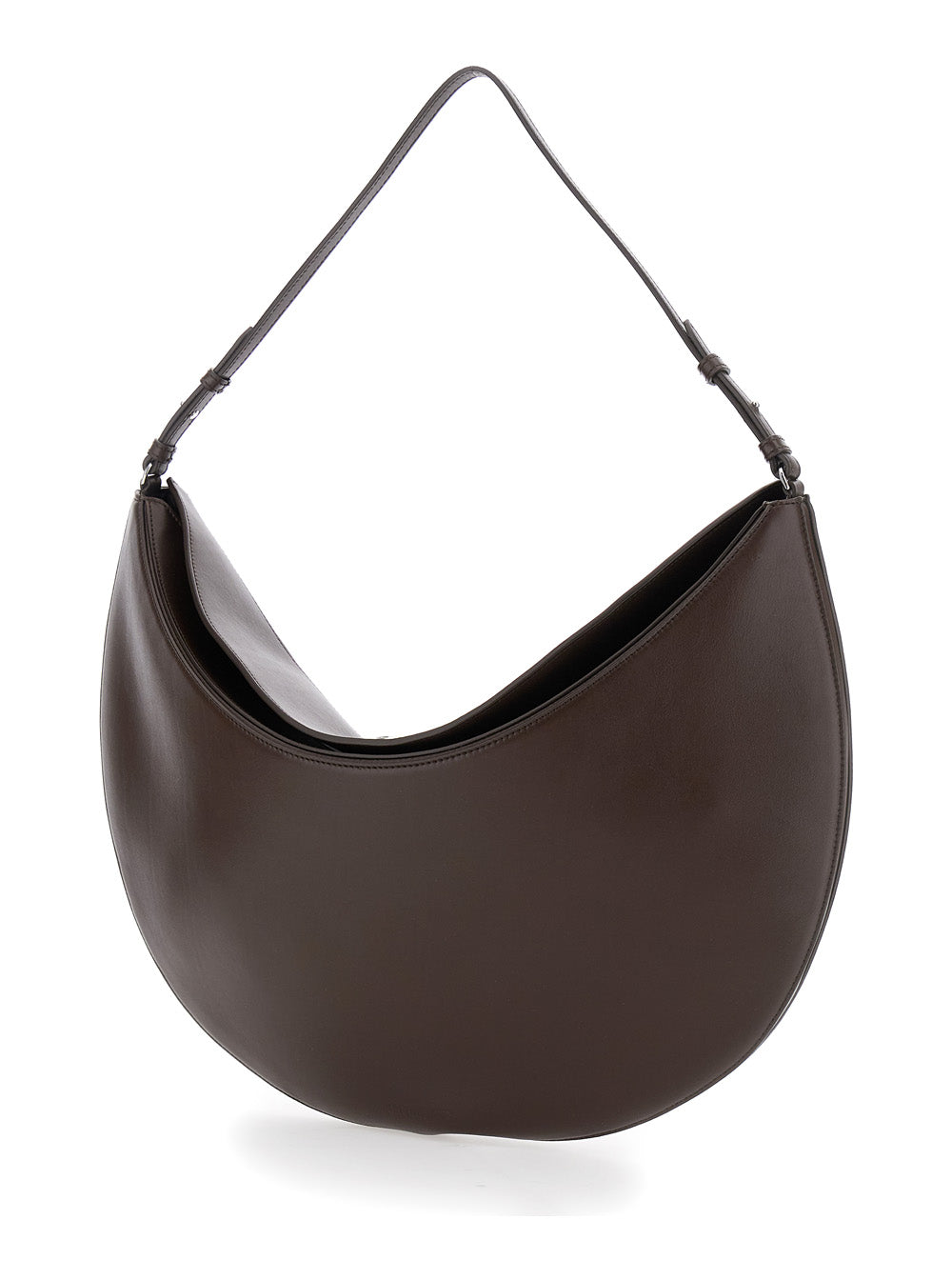 Jacquemus Women Brown Shoulder Bag 'Le Calisso Rond Large' With Adjustable Strap And Embossed Logo In Leather For Women