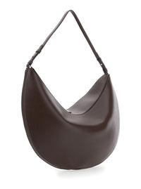 Jacquemus Women Brown Shoulder Bag 'Le Calisso Rond Large' With Adjustable Strap And Embossed Logo In Leather For Women