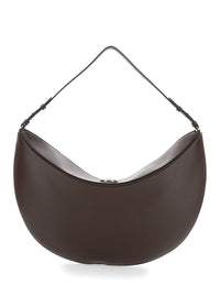Jacquemus Women Brown Shoulder Bag 'Le Calisso Rond Large' With Adjustable Strap And Embossed Logo In Leather For Women