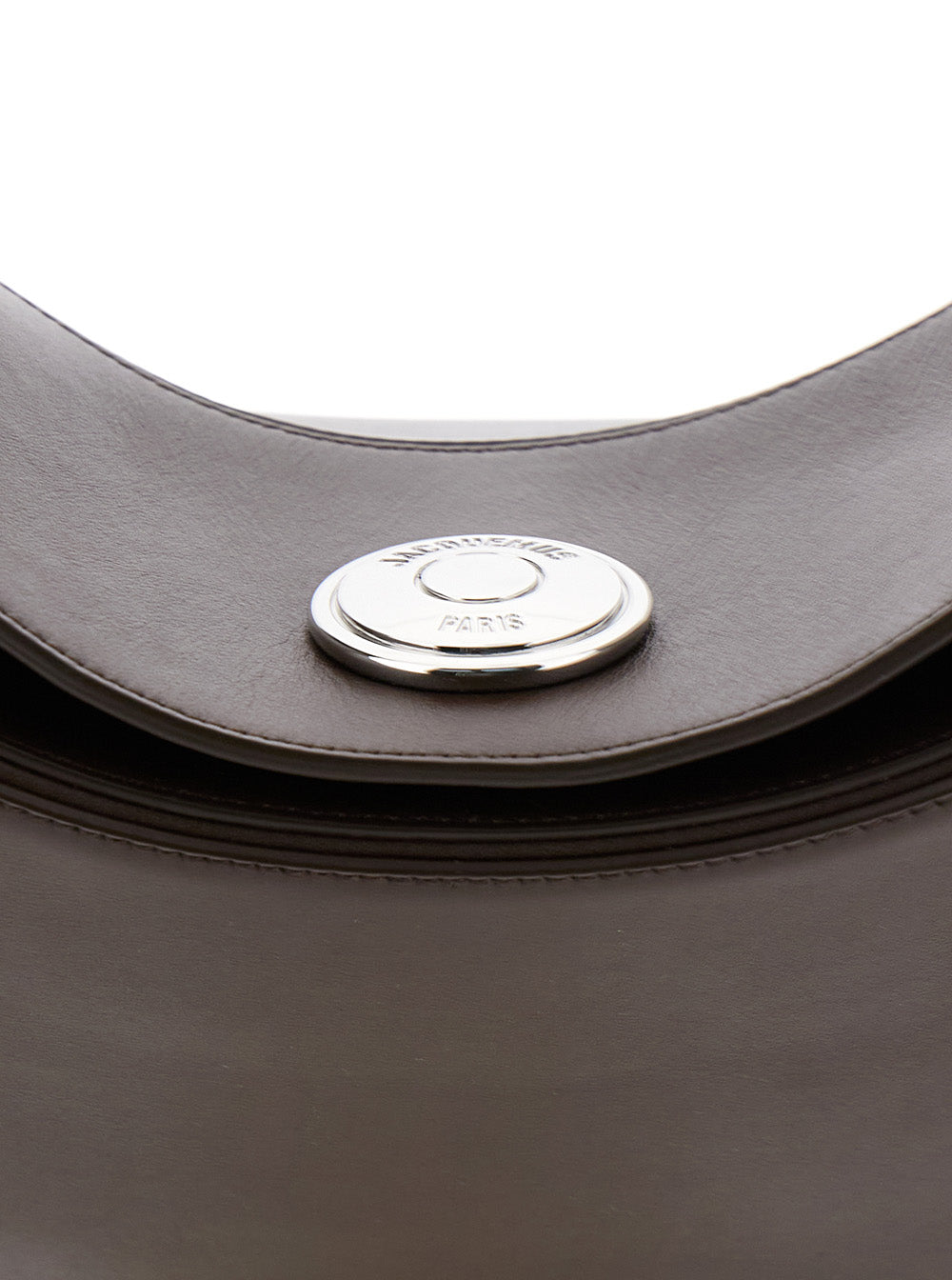 Jacquemus Women Brown Shoulder Bag 'Le Calisso Rond Large' With Adjustable Strap And Embossed Logo In Leather For Women