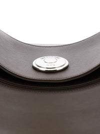 Jacquemus Women Brown Shoulder Bag 'Le Calisso Rond Large' With Adjustable Strap And Embossed Logo In Leather For Women