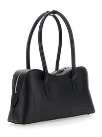 Stella Mccartney Women Medium 'Ryder' Handbag With Lock Detail On Front In Ecoleather Black For Women