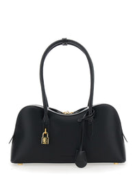 Stella Mccartney Women 'Ryder' Black Handbag With Two Top Handles And Front Padlock Detail With Logo In Ecoleather Woman